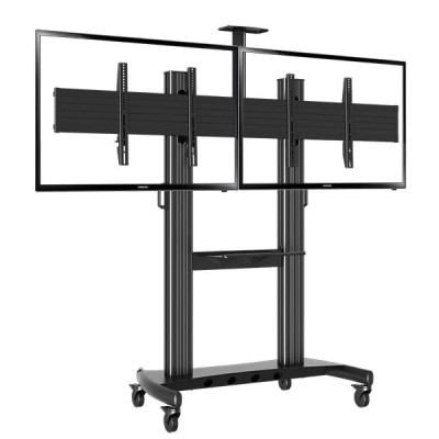 Heavy-duty dual poles mobile display stand 2x55" Heavy-duty dual poles mobile display stand 2x55"